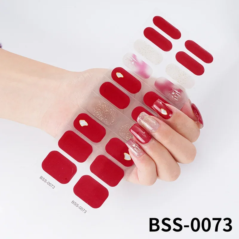 20 strisce decorazione natalizia Nail Manicure Nail Sticker UV Led Lamp Semi Cured Gel Design decalcomanie per unghie adesivi impermeabili