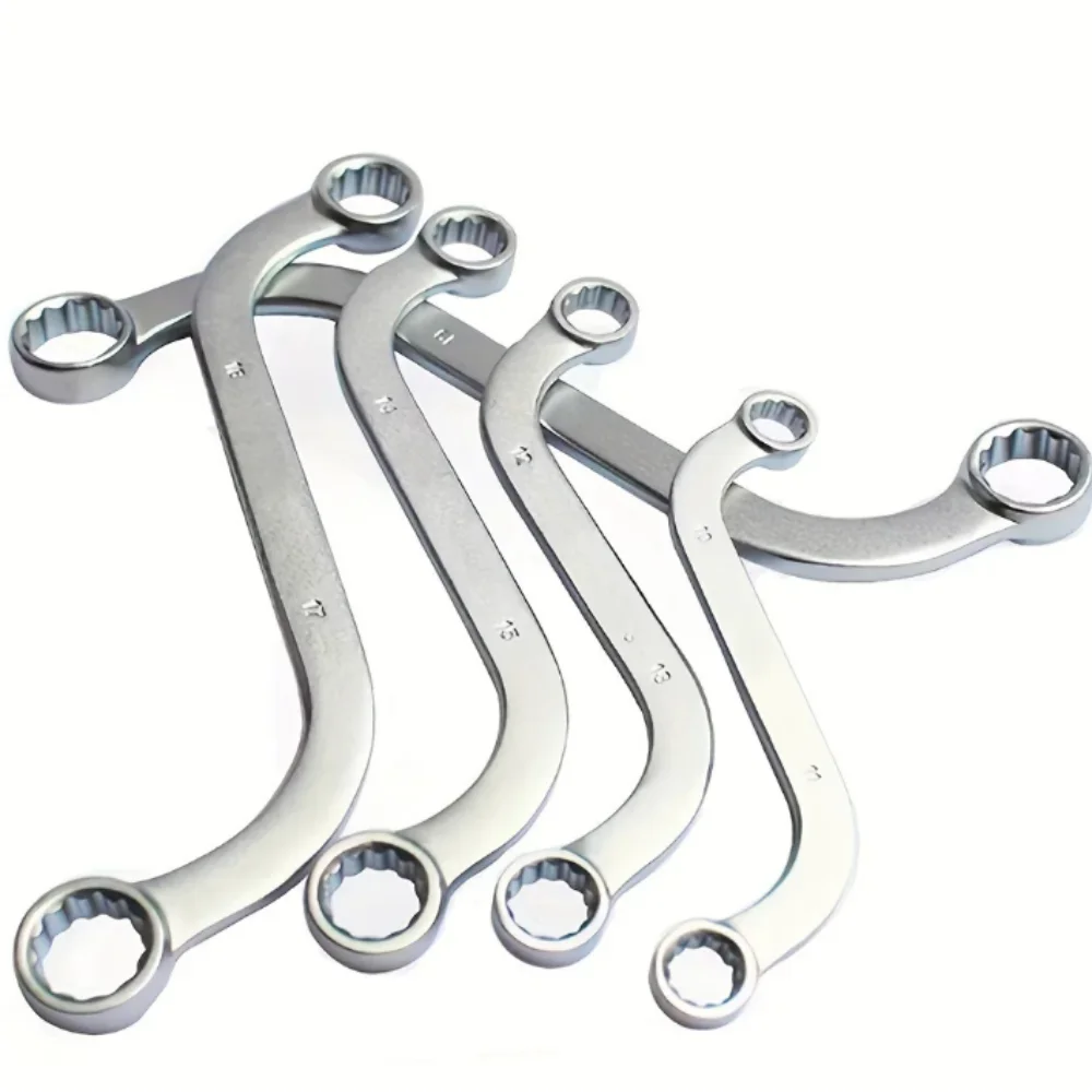 

5Pcs Set S-Type Wrench 10-19 Size Plum Plate Double Head Wrench Curved Design 140-240MM Length Double Ended Allen Wrench