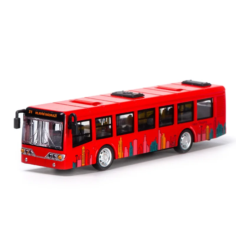 1: 70 Die Casting Model Alloy Bus Model Children\'s Toy Car Pendant Power Car Model Puzzle Toy