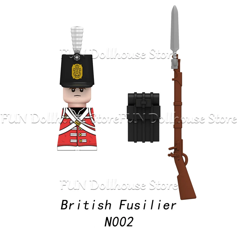 Mittelalterliche Militär-Figuren aus den Napoleonischen Kriegen, Bausteine für Britische, Französische und Preußische Infanterie, Ritter, Generäle, Waffen, Spielzeug