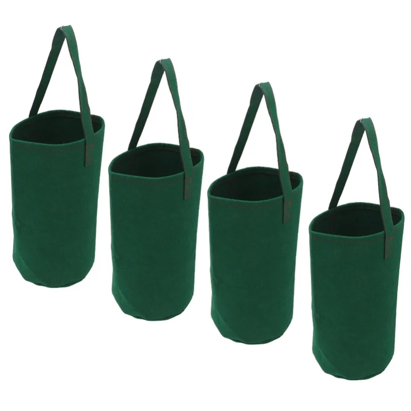 4Pcs Upside Down Tomato Herb Strawberry Planter Hanging Inverted Tomato Strawberry Grow Bags Green