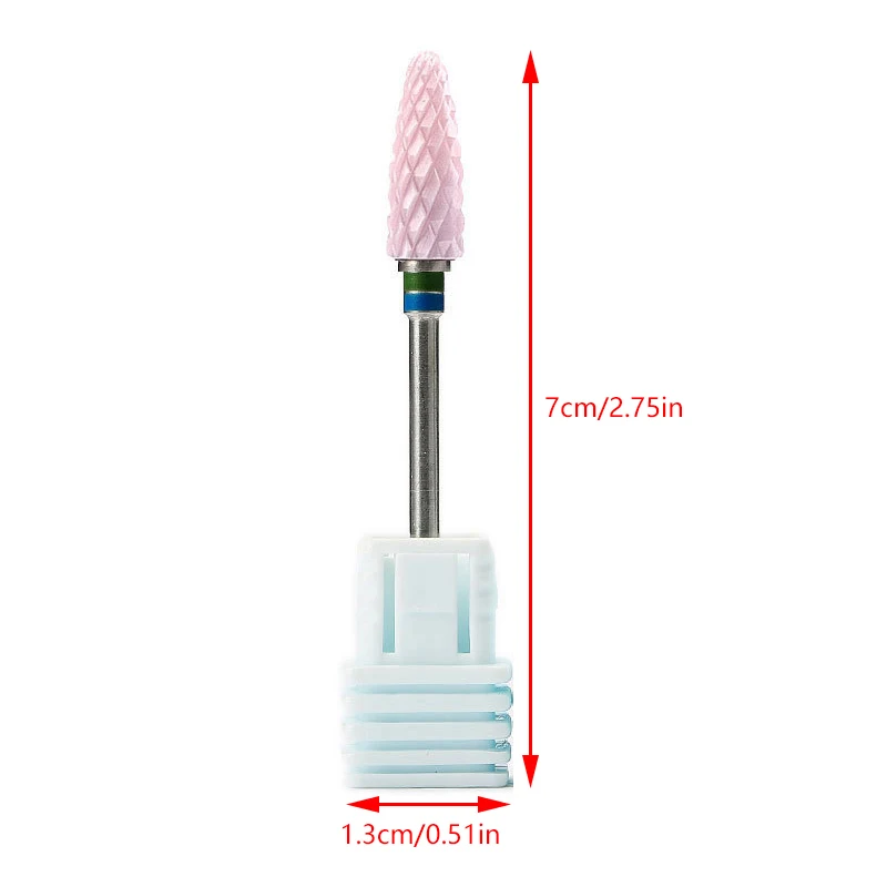 Nail Pink Ceramic Tungsten Steel Drill Bits Electric Cuticle Clean Rotary For Manicure Pedicure Grinding Head Sander Polishing