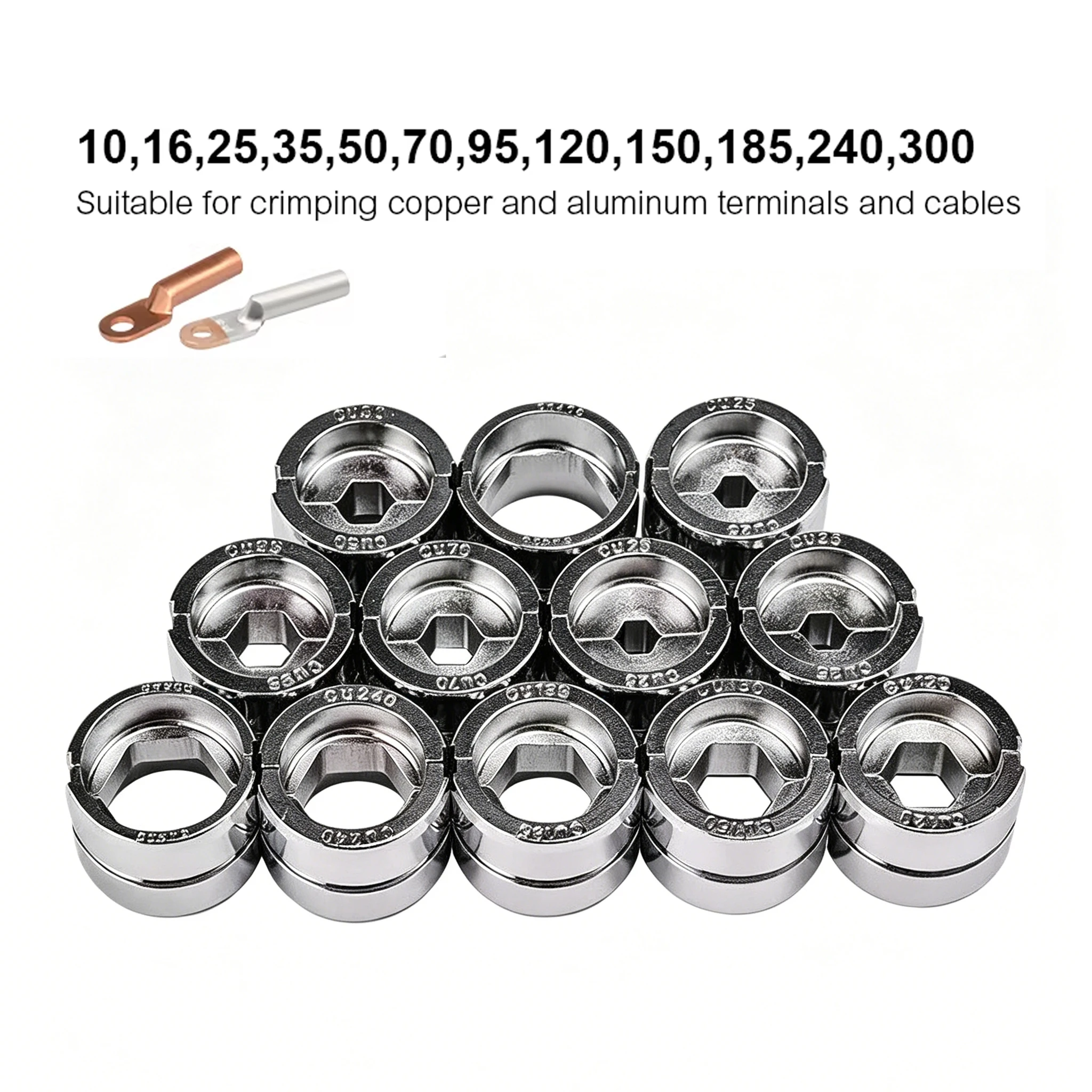 Hydraulic Crimping Dies 10-300mm² and 4, 6, 8 Universal Molds for ES-300 / GC-300 / EZ-300