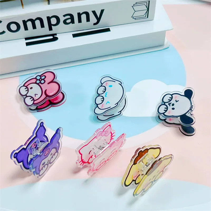 Cartoon Sanrio Double-sided PP Clip High Appearance Level Girl Student Multi-functional Long Tail Clip Note Clip School Supplies