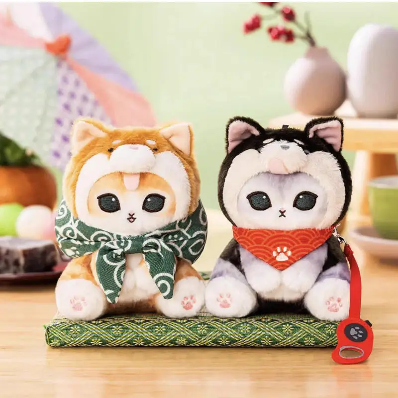 Cartoon Mofusand Shark Cat Snapper Fish Burnt Plush Toys Kawaii Keychain Creative Backpack Decoration Doll Friends Birthday Gift