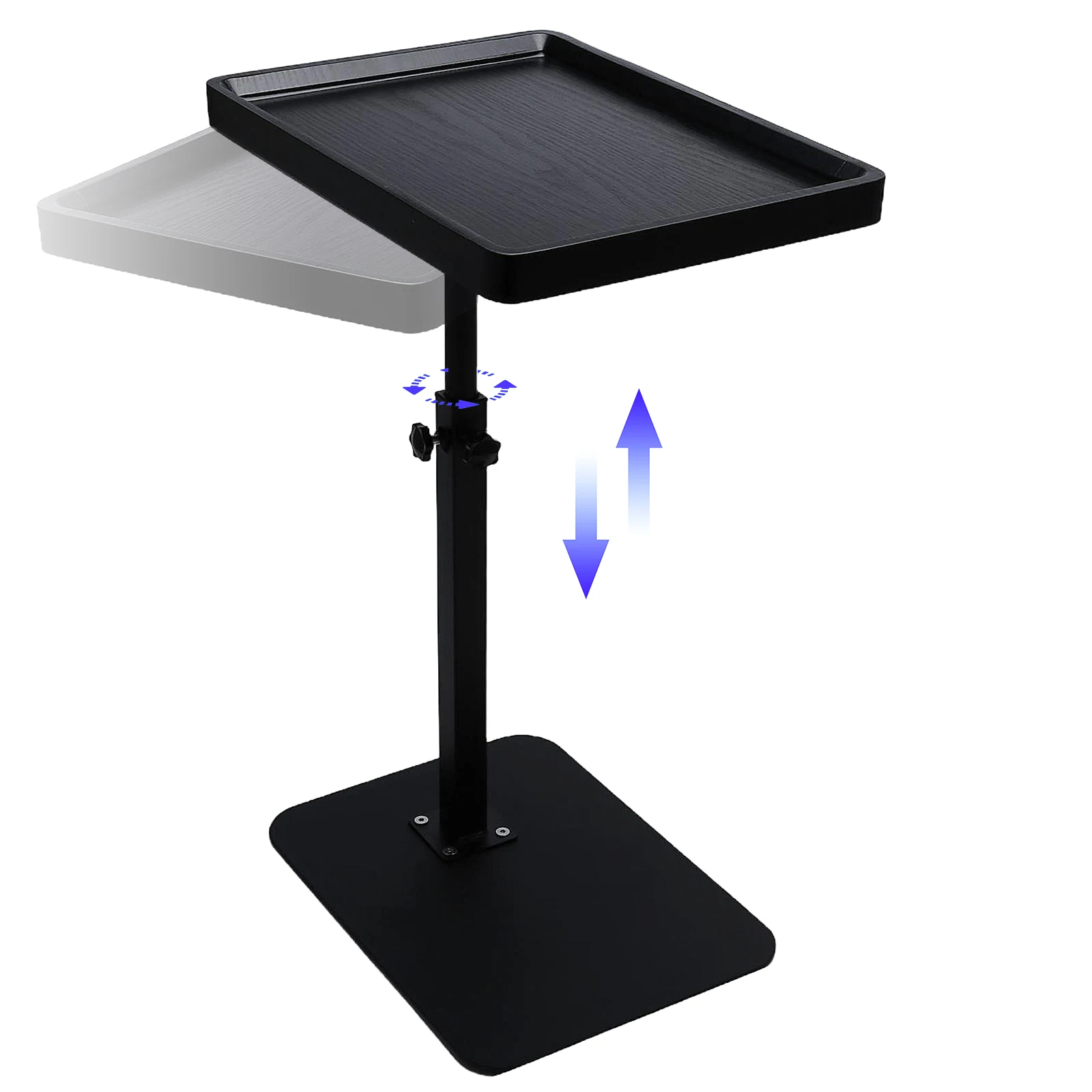 طاولة نهاية مع عجلات دوارة 360 درجة ارتفاع قابل للتعديل الأريكة طاولة جانبية أريكة الذراع صينية التلفزيون صينية لغرفة النوم غرفة المعيشة #3