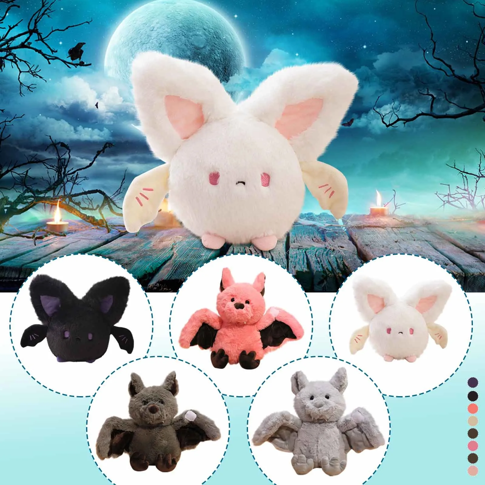 Super cute rolling bat doll plush toy Bat Plush Toy Doll Kawaii Small flying bat plush doll Image Doll Children Birthday Gift