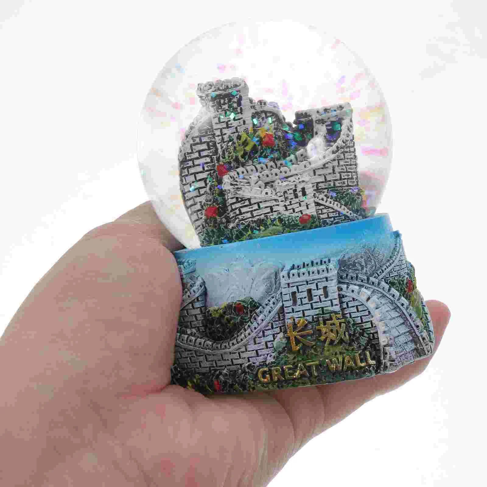 Great Wall Crystal Ball Interior Decoration Living Room Resin Tourist Attractions Decorate Snowball Souvenirs Synthetic Crafts