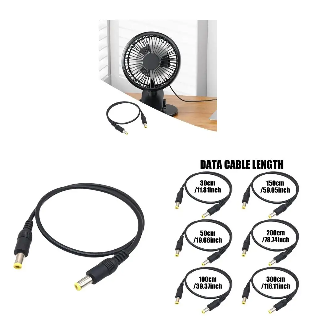 18AWG DC Power Plug 5.5 x 2.5mm Male To 5.5 x 2.5mm Male CCTV Adapter Connector Cable 12V 10A Power Extension Cords