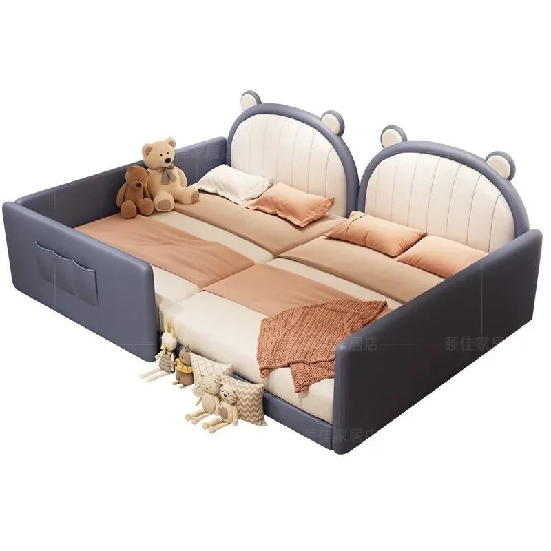 Modern Simple Leather Single Bed 1.2m 1.35m 1.5m Kids Princess Frame for Small Apartment Boys Girls Bedroom Furniture