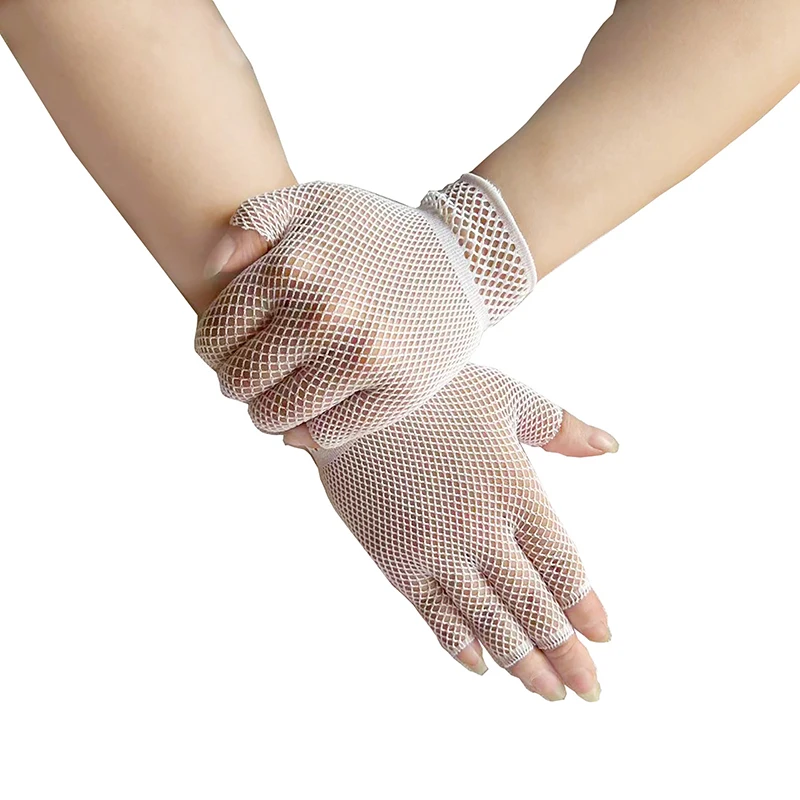 1Pair Half Finger Stretch Unisex Short Fishnet Gloves Fashion Girl Fingerless Mesh Glove Punk Rock Fancy Night Club Sexy Gloves