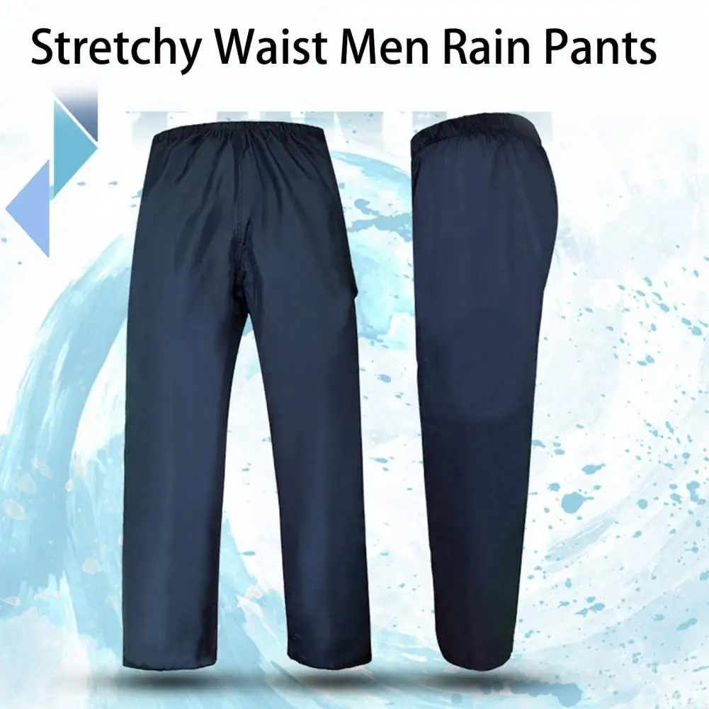 Men Rain Pants Waterproof Stretchy Waist Fishing Climbing Rain Trousers Outdoor Hiking Travel Women Men Rainwear Working Pants