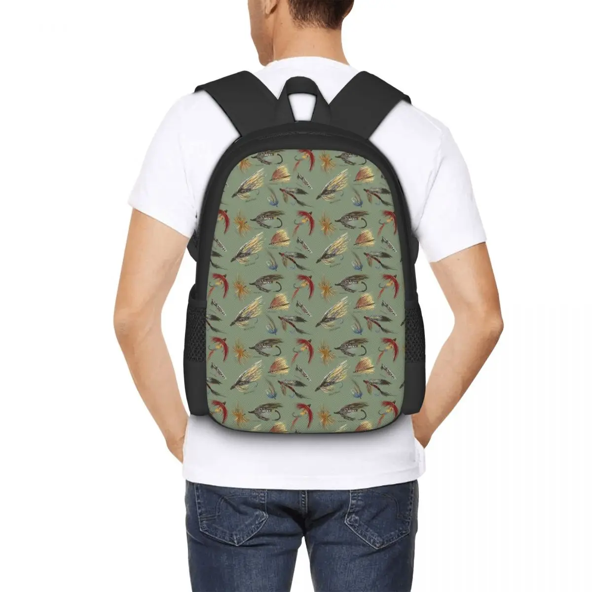 Fly Fishing With Hand Tied Flies! Backpack Hot Sale Daypack Large Capacity  BookBag School Bag Shoulder Bags for Men Women
