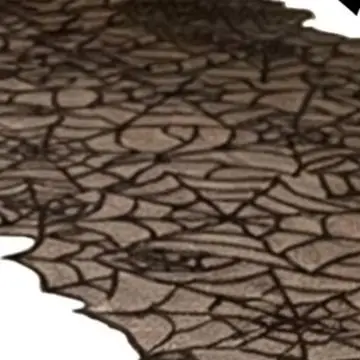 Long Polyester Table Scarf with Halloween Web Lace Design for Tableside or Console Table For Decoration Purpose