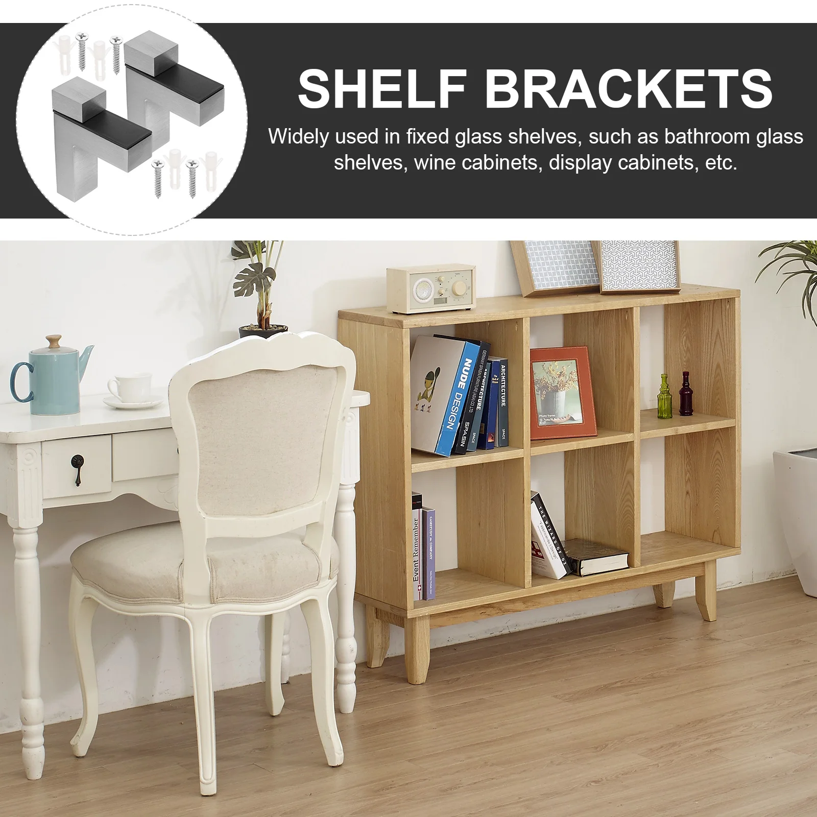 

2pcs Glass Shelf Brackets Wall Mount Adjustable Zinc Alloy Metal Support For Bathroom Wine Cabinet Display Corrosion Resistant