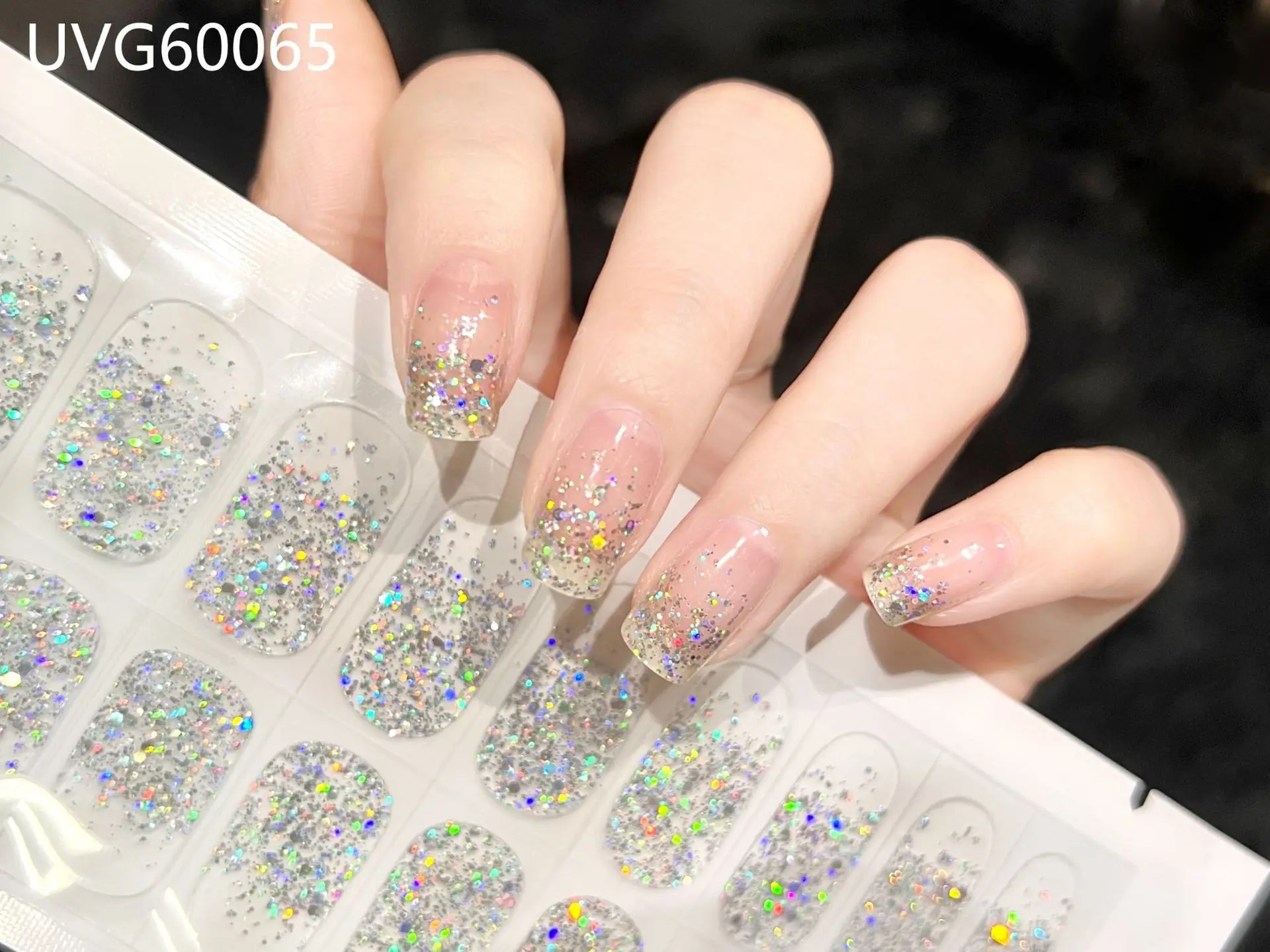 22Tips Nude Halb-ausgehärtete Gel Nagel Patch Slider Kleber Wasserdichte lange anhaltende Aurora Full Cover Gel Nagel Aufkleber UV Lampe Benötigt – Detail 8