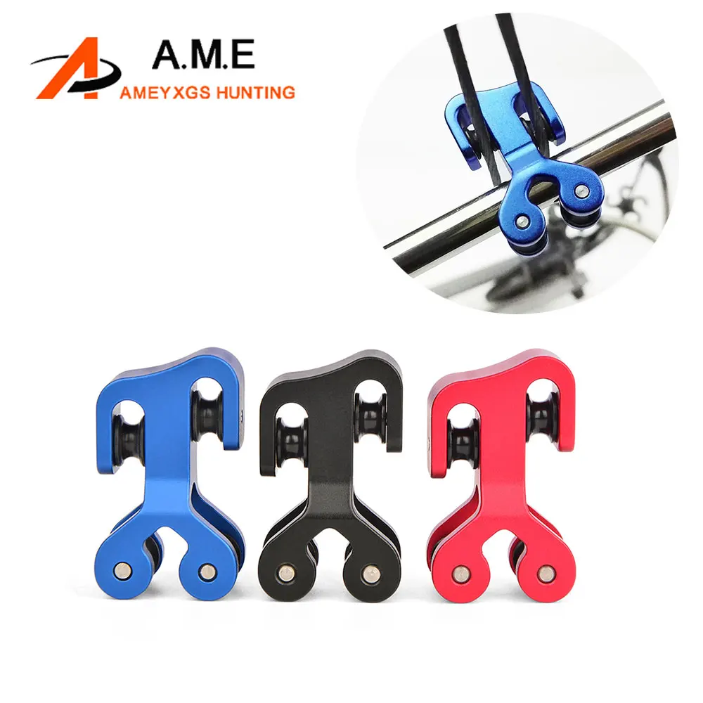 1PC Compound Bow String Separator Aluminum Alloy Roller Glide Bowstring Cable Slide Pulley for Archery Hunting Shooting