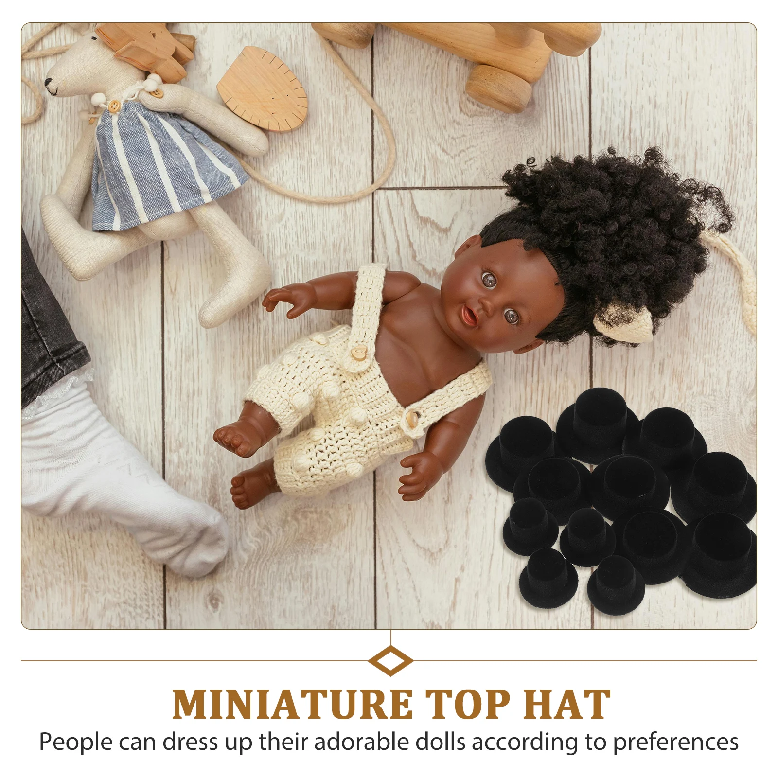 

30Pcs Mini Top Hats Black Small Miniature Hats DIY Crafts Decorations Christmas Snowman Mini Top Hat DIY Craft Hat