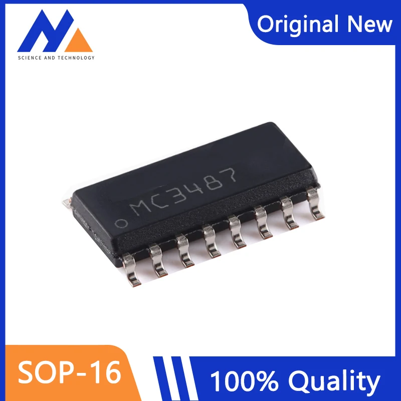 10PCS/LOT MC3487 MC3487DR SOP-16 Four channel Differential Line Driver Chip 100% Original New