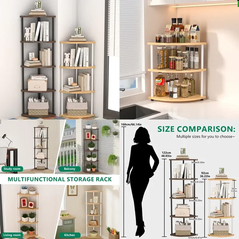 Storage  Wall Corner Shelf Practical Storage  Living Room Kitchen Bedroom Bookshelf Shelf Plant Rack Flower Rack