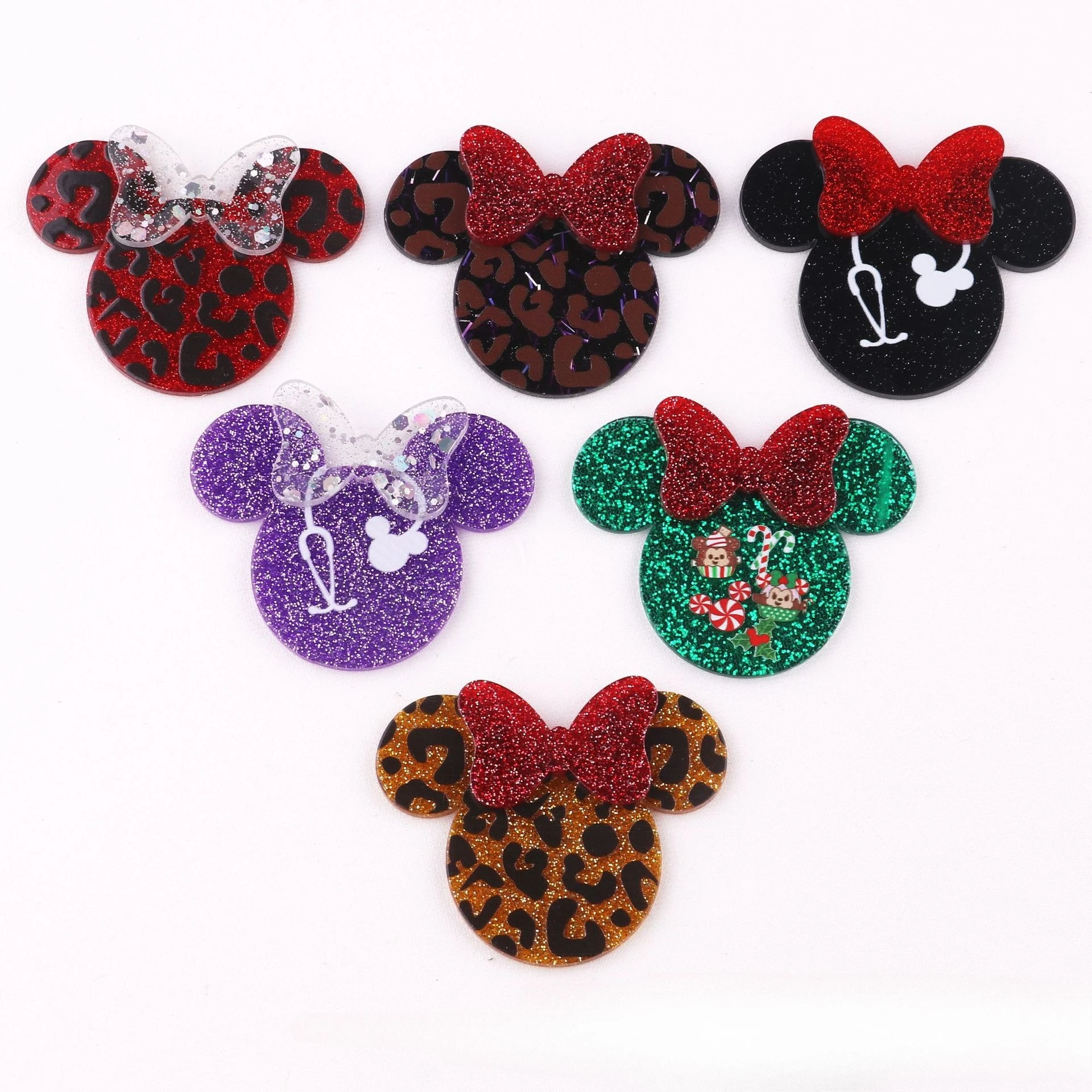 

2 шт., большая мультяшная милая голова Микки, акриловая кабошон с плоской задней частью, ювелирные изделия, шпилька, материалы, акриловая булавка, чехол для телефона «сделай сам», мусорные подвески