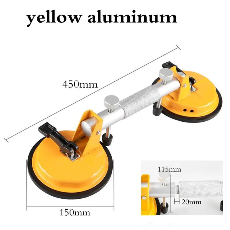 Tile Splicer Suction Cup Heavy-Duty Aluminum Alloy Fixed Tile Glass Double Claw Lifter Vacuum Suction Cup Tile Laying Tools