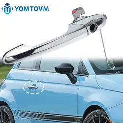 Chrome Car Exterior Door Handle Front Left/Right LHD For Fiat 500 2012 2013 2014 2015 2016 2017 2018 2019 68069943AB 68069942AB