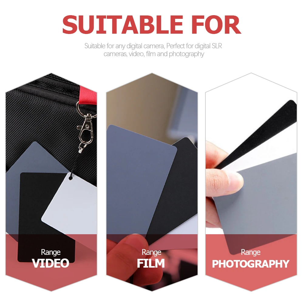 

2pcs with Strap Lightweight 18% Neutral Gray White Balance Photography Tool Color Checker Video Filming Accessory