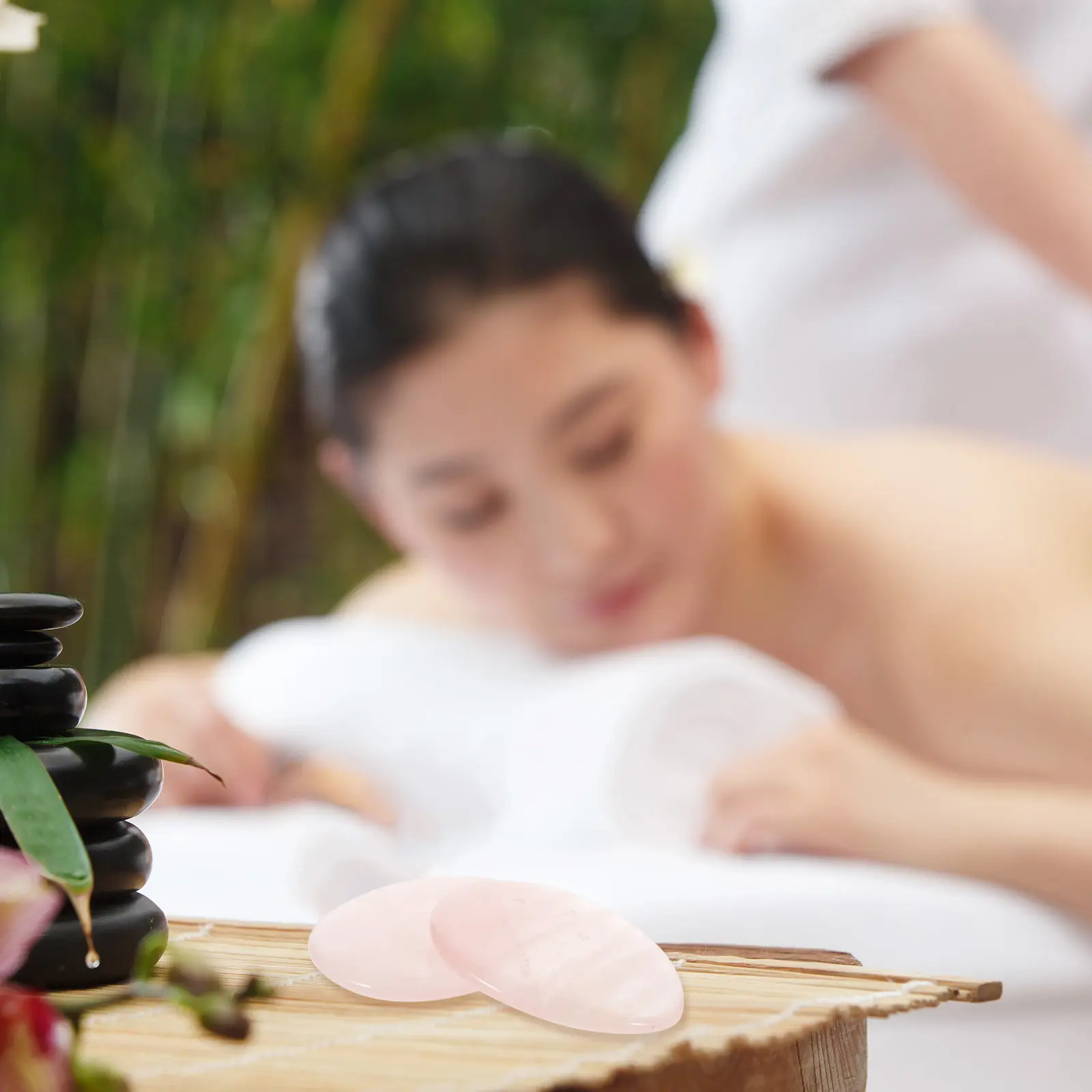 

Набор из 2 натуральных каменных мини-скребков для массажа лица, шеи и тела: снятие стресса, тревоги, уменьшение отеков