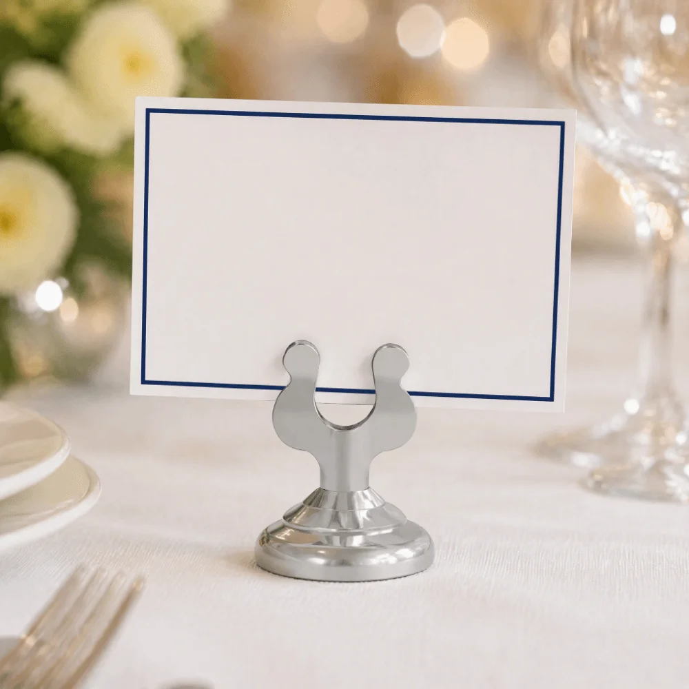 10PCS Stainless Steel Place Card Holder Round Metal Base 4cm Height Menu Holder Stand Sign Clip Holder Retail Merchandising