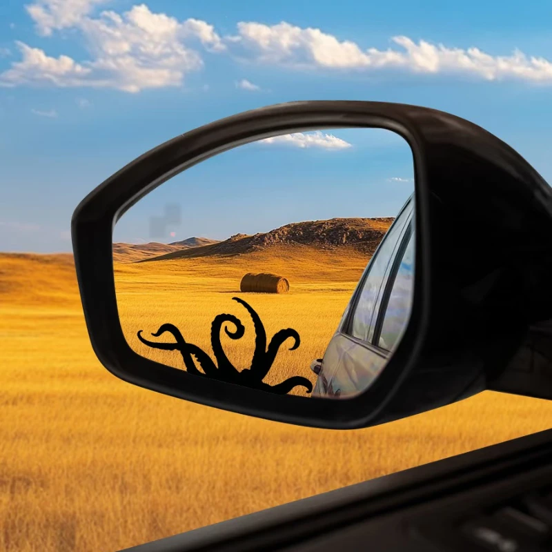 

2 шт./компл. черная наклейка на щупальце осьминога-для бокового зеркала автомобиля, самоклеящаяся водонепроницаемая наклейка для ноутбука (просто наносится)