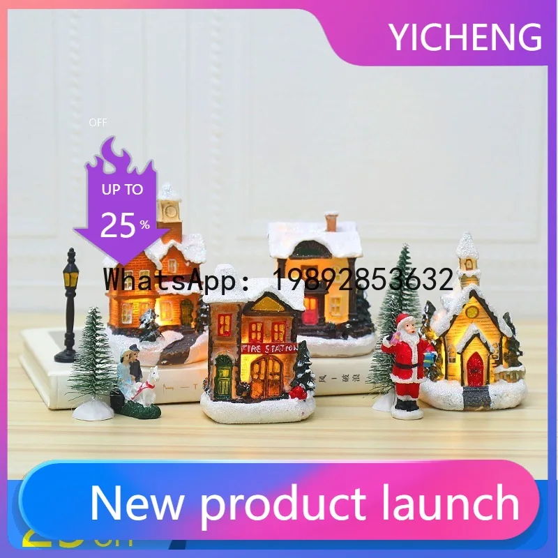 Z2-28  Christmas Glowing Little House Snow House Christmas Decoration Ornament Christmas Gift