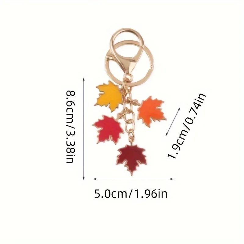Creative Maple Leaf Pendant Keychains, Creative Gifts, Halloween Thanksgiving Autumn Gifts, Party Keychain Gift Pack Christmas