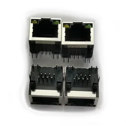 20PCS/Lot 56 RJ45 8P8C Female Jack/Socket Connector Type Steel Shield Network 90-Degree With LED