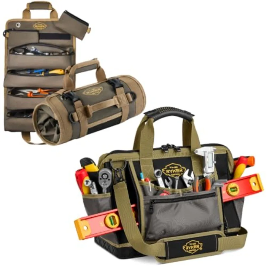 

Tool Organizer Bag Tool Roll Up Bag w/Detachable Pockets and 16-inch Portable Tool Bag Organizer Heavy Duty Tool Bags for Men/W
