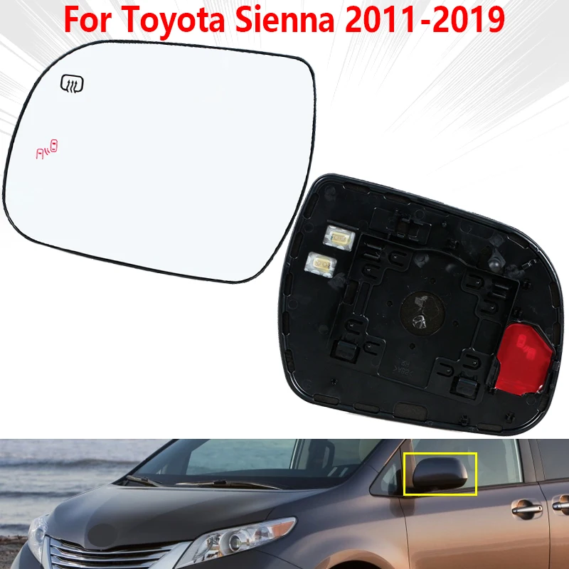 

Heating Side Mirror Glass Lens Door Mirror Glass For Toyota Sienna 2011 2012 2013 2014 2015 2016 2017 2018 2019 Blind Spot