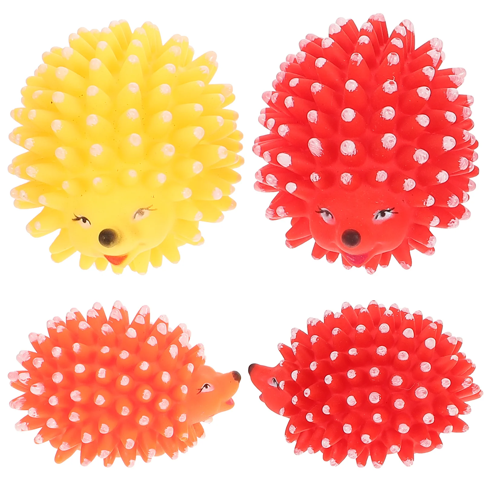 

4 Pcs Hedgehog Toy Dog Vocalizing Toys Pet Interactive Cat Kitten Squeaky Earth Tones The Puppy Vinyl
