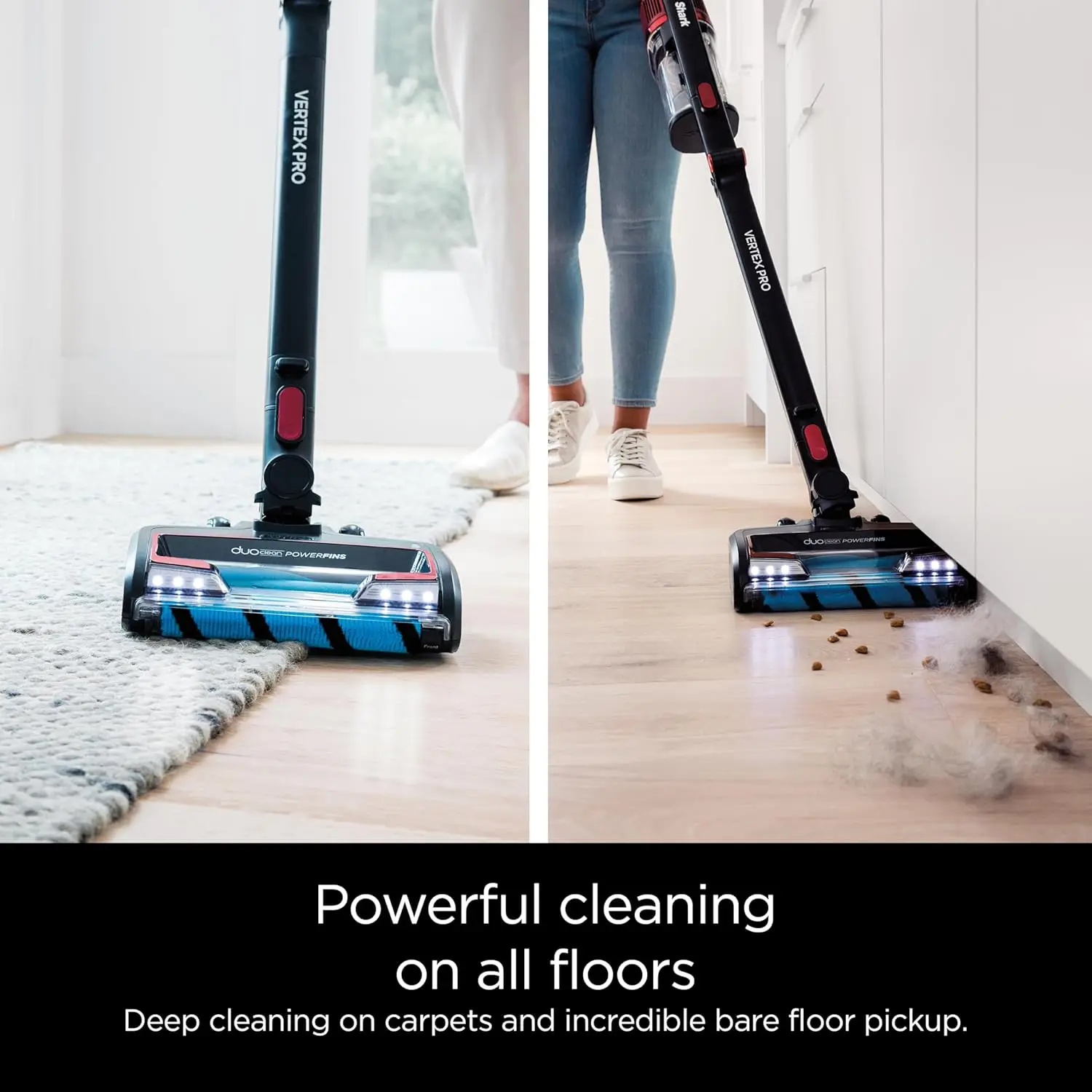 Cordless Vertex Pro Lightweight Cordless Stick Vacuum with DuoClean PowerFins, Red