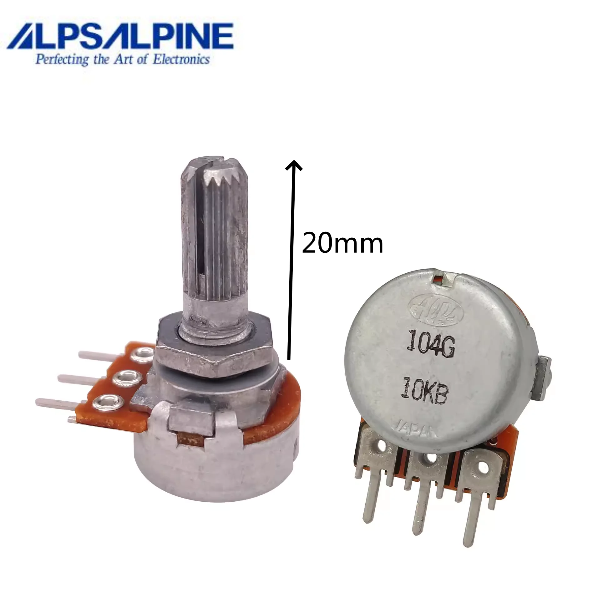 1pcs，Single loop rotary potentiometer，RK163，10KB 20KB 50KB 100KB，3Pin，The shaft length is 20mm，Audio Volume Knob