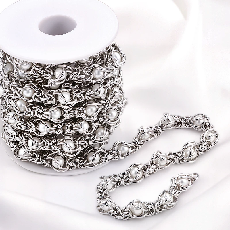 

1 метр подвески из нержавеющей стали зажим ручной работы жемчужные бусины цепочка для ювелирных материалов DIY браслеты ожерелья аксессуары поставки