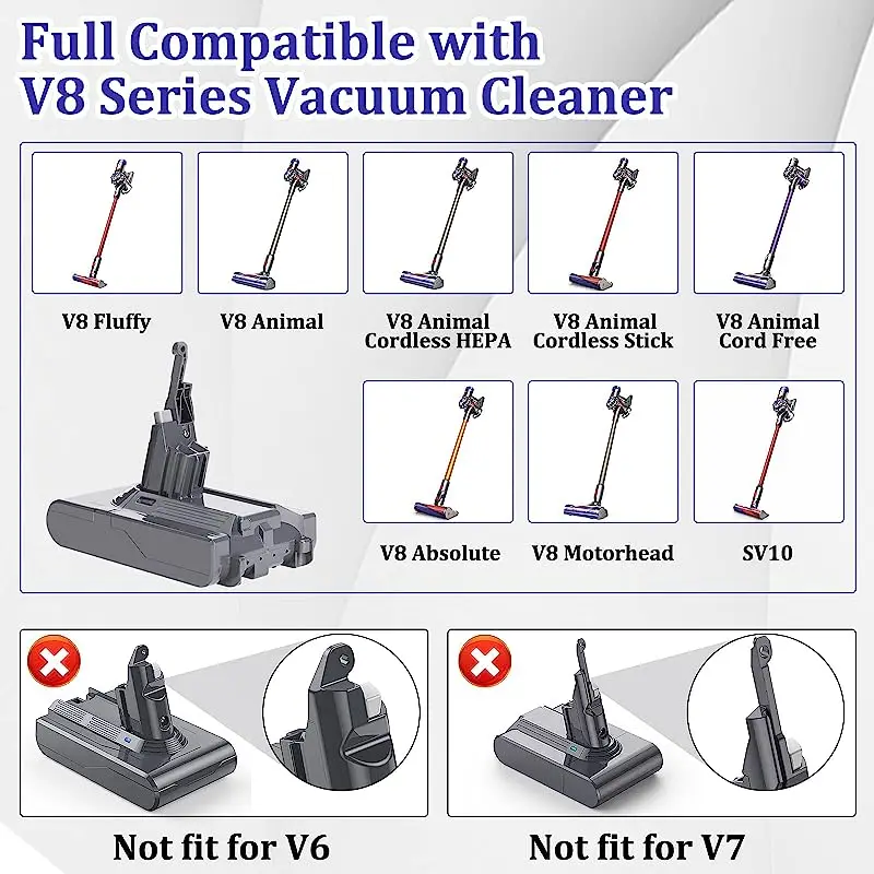 YH5 For Dyson V8 Absolute Handheld Vacuum Cleaner For Dyson V8 Battery V8 SV10 batteri Rechargeable Battery V8 Fluffy V8 Animal