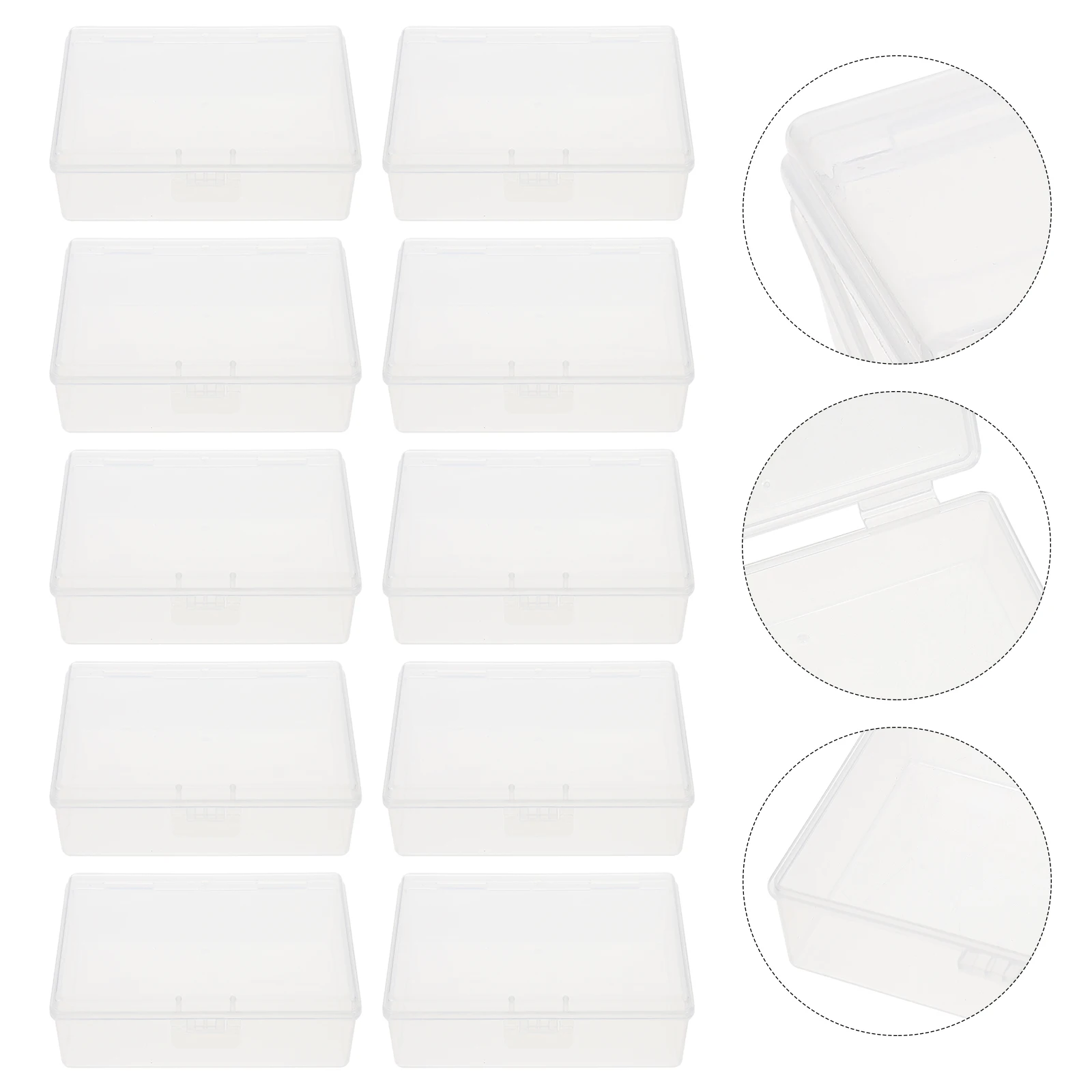 

10pcs Transparent Card Boxes Plastic Business Case Holder Jewelry Storage Cotton Buds Organizer Dust Proof Lightweight