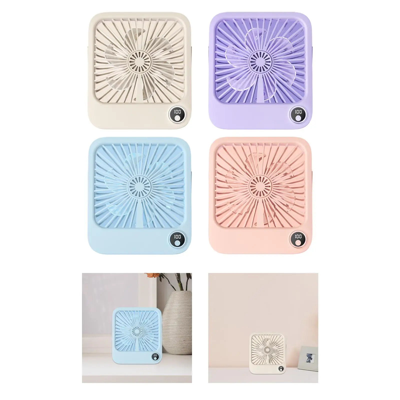 Mini Portable Fan Quiet Lightweight 5 Speeds Stylish Silent Women Gift USB Personal Desk Fan for Outdoor Car Home Indoor Camping
