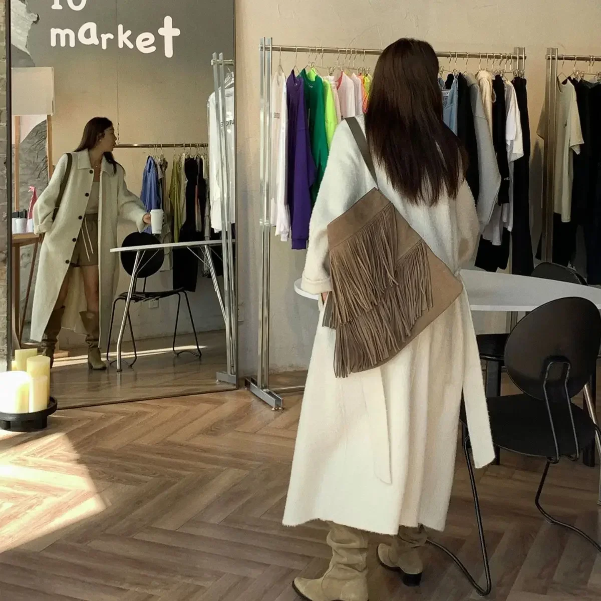 

[No return or exchange] Korean lapel double-sided wool coat women's high-end winter woolen coat