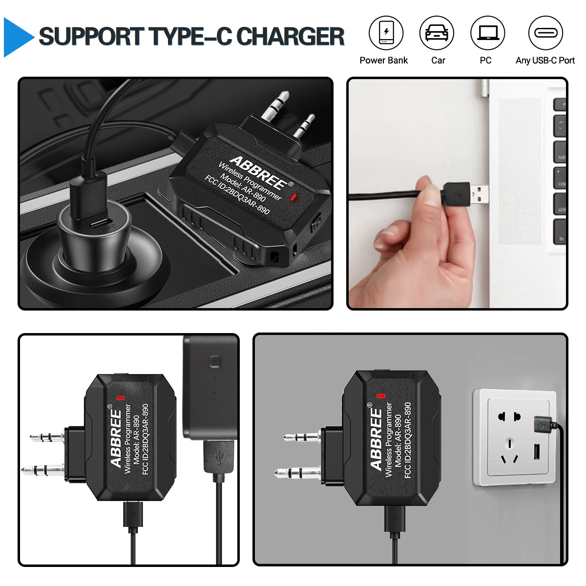 ABBREE Programador Bluetooth para walkie talkie Baofeng UV-5R - imagen 2