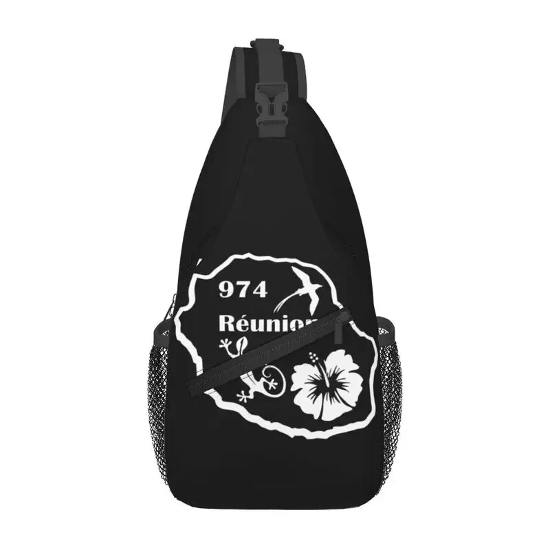 Customized 974 Reunion Island Sling Bag for Men Fashion Shoulder Crossbody Chest Backpack Cycling Camping Daypack