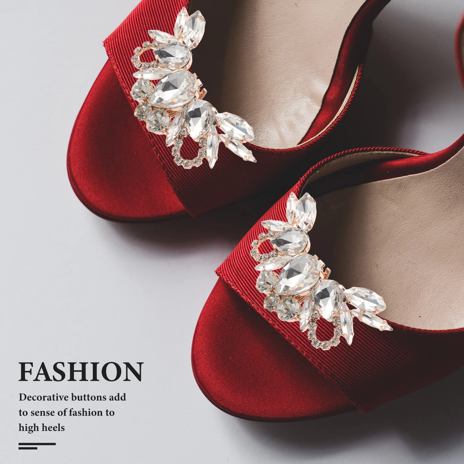 

2Pcs Rhinestone Shoe Clips High Heels Removable Metal Buckles for Wedding Bridal Party Decorative Accessories Show Accessories
