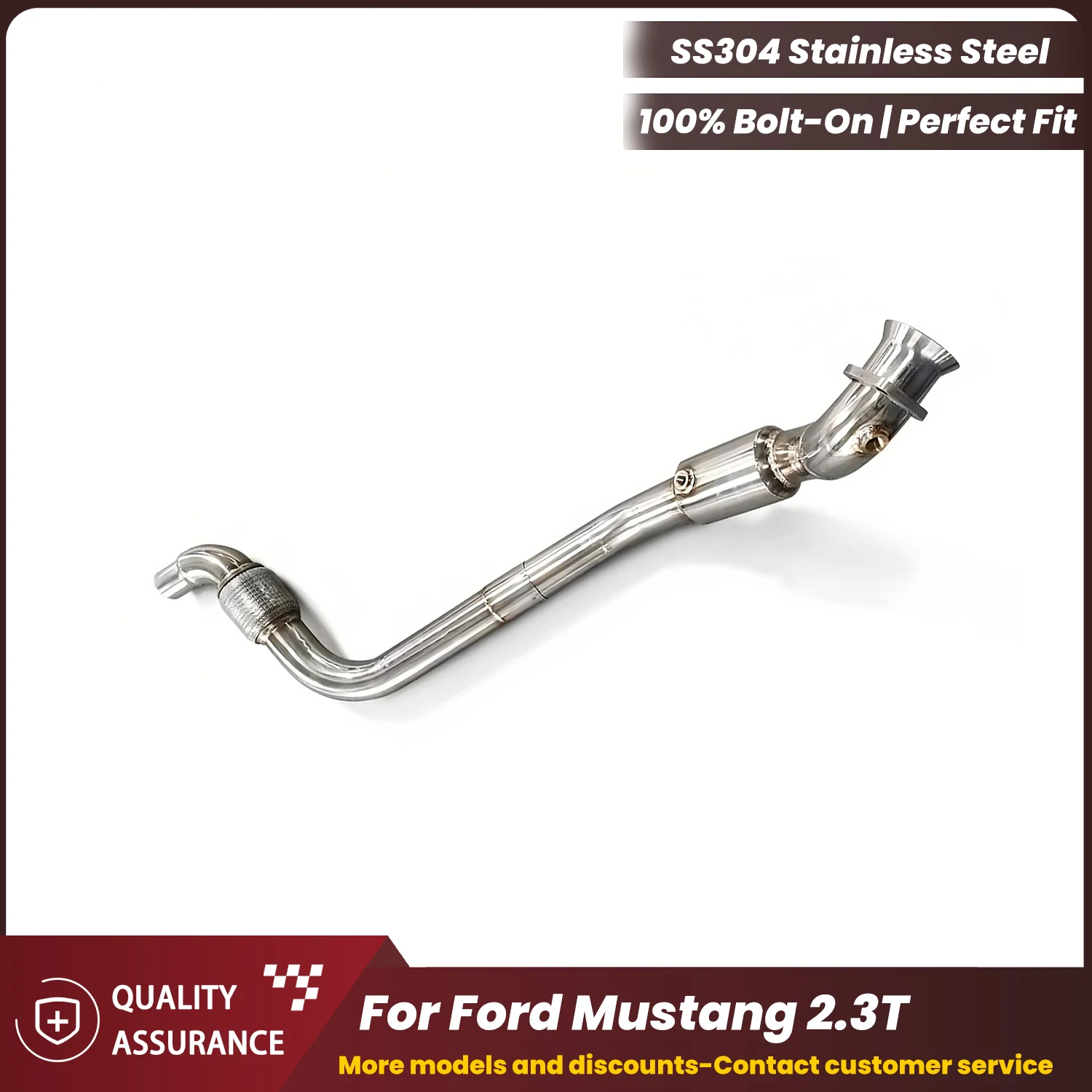 

ECCF Sports Downpipe For Ford Mustang 2.3T Aggressive Exhaust Sound High Flow Performance Upgrade