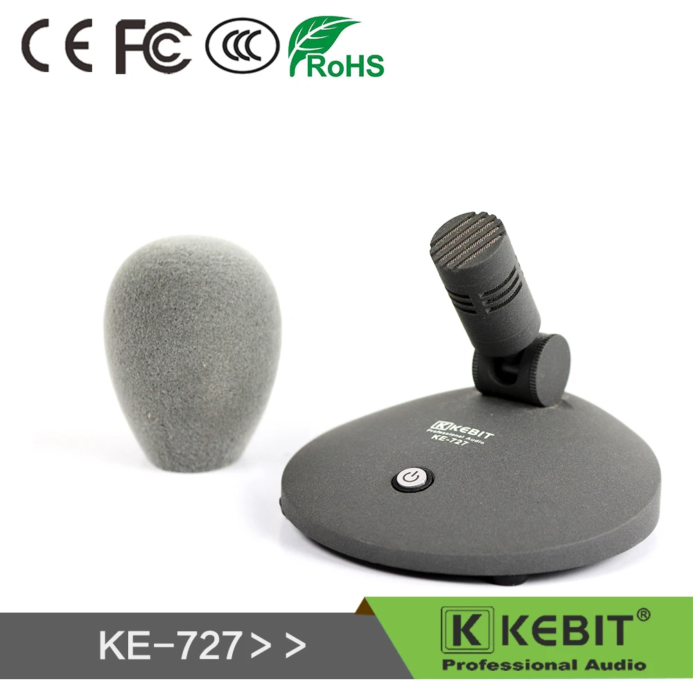 KE-727 High quality Ultra directivity Aluminium base condenser microphone with short boom, supports 48V phantom power supply