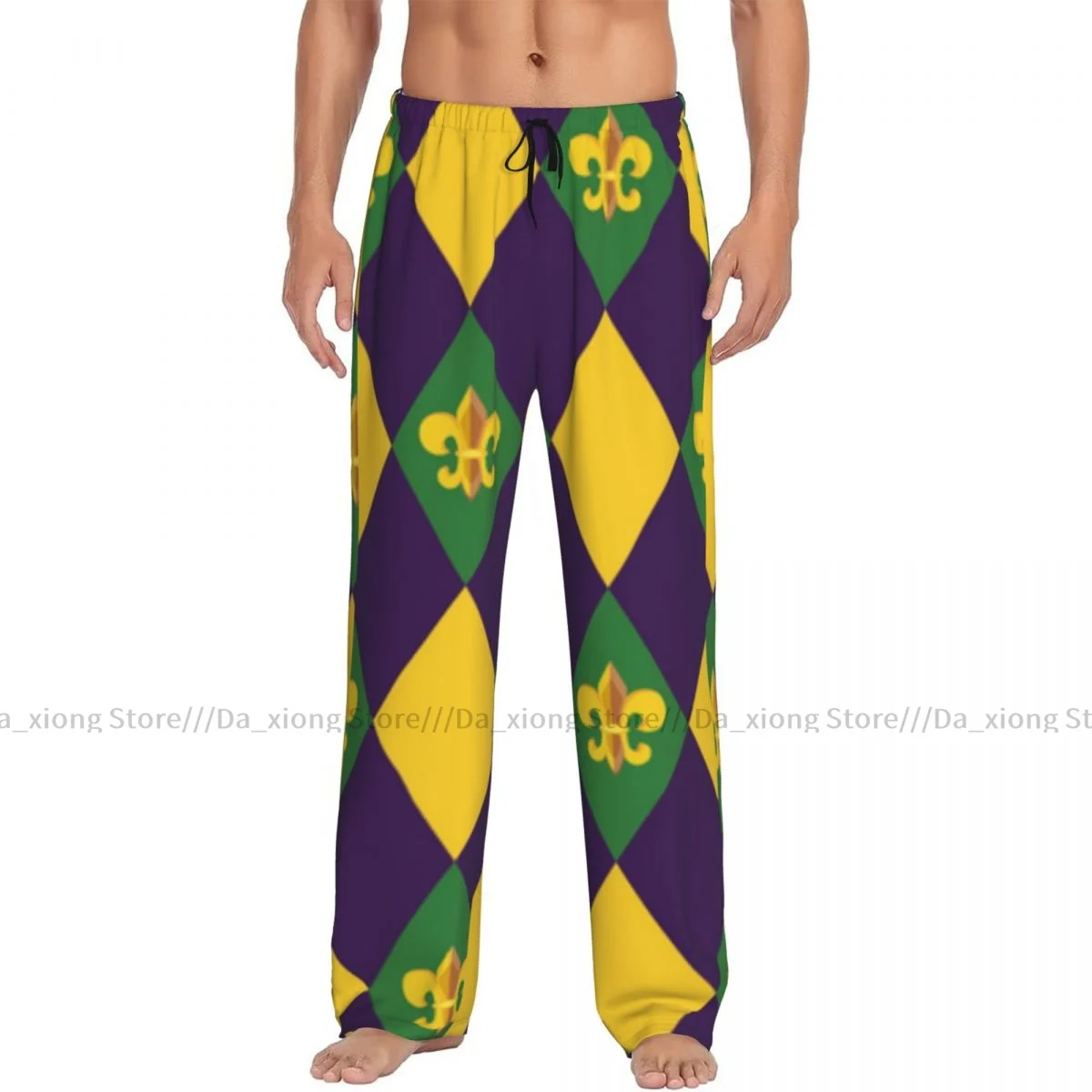 Mardi Gras Background Mens Pajamas Pyjamas Pants Lounge Pants Sleep Bottoms